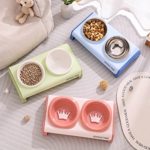 Joyous Time Pet Feeding Station Stainless Steel Bowls Non-Slip Elevated Cat Dog Bowl Set For Meal Time - Product Image 2