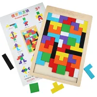 Mainan Klasik Blok Rusia Permainan Intelijen Warna-warni Mainan Kayu Pengasah Otak Mainan Puzzle Mainan Permainan untuk Hadiah Anak