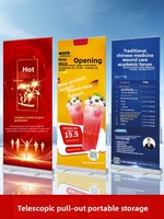 Support de bannière déroulante, affiche publicitaire rétractable, support vertical pliable télescopique, support d'affichage personnalisé