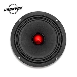 Speaker Mobil keranjang logam merah jarak menengah penuh 6.5 inci sistem Audio mobil Speaker jarak menengah peluru aluminium