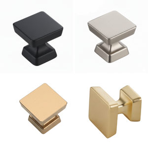 مقابض ومقابض عصرية مربعة الشكل من سبائك الزنك بلون النيكل المصقول للأثاث والخزائن وخزائن الملابس وغرف النوم والحمامات - متينة وصديقة للبيئة - Product Image 2