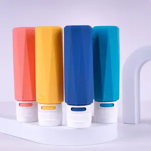 مجموعة أدوات زجاجات السفر من السيليكون 90 مللي حاويات أدوات المرحاض القابلة لإعادة الملء المحمولة