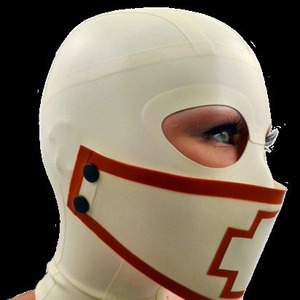 BANSEY Second Skin 100% Natural <b>Latex</b> <b>Hood</b> Stretchy Breathable Rubber Mask Open Face Full Enclosure Clubwear Headgear - Product Image 5