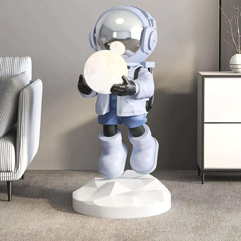 Astronauta de luz nocturna que cambia de color, adornos de tamaño real de 60cm para decoración de la sala de estar, decoración del hogar