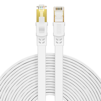 Cable Ethernet CAT8 D-Sunty S/FTP, Cobre Sólido 30AWG, Cable de Red Plano RJ45 de 4 Pares, 1m-8m, ROHS, Cable LAN