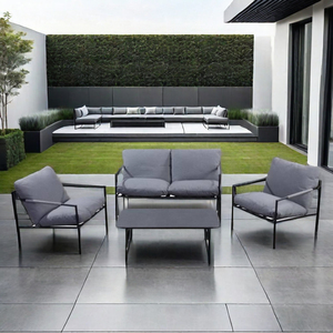 Ensemble de meubles d'extérieur modernes Yoho 1 + 1 + 2 meubles de jardin de patio de table canapés extérieurs de jardin en acier ensembles de jardin de conversation - Product Image 5