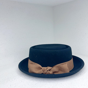 Nueva moda Retro M tamaño hombres Trilby Pork Pie sombrero Unisex lana fieltro Porkie Fedora vestido sombreros en 4 colores para fiestas - Product Image 5