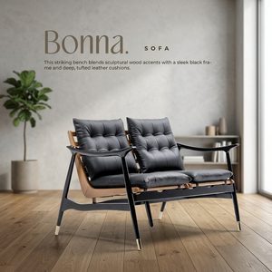 Sofá Moderno de Oficina de Dos Plazas, Sillón con Cojín Acolchado y Estructura de Madera para Recepción - Product Image 2