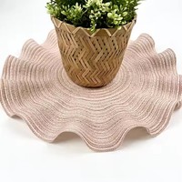 Top vente moderne bord ondulé Table à manger napperon pp tissé rond à volants couleur unie écologique pour Restaurant maison hôtel décor