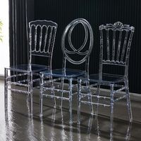 Chaises de salle à manger transparentes du fabricant pour événements de mariage, chaise couronne française, chaise de banquet de mariage, chaise de trône pour hôtels
