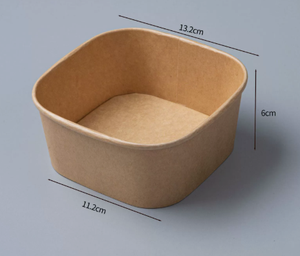 Caja de Comida Desechable de Papel Kraft Grueso AA, Diseño Cuadrado Ligero, Resistente al Aceite y al Agua, para Llevar, Ensaladas, Bento, con Tapa para Restaurante - Product Image 2