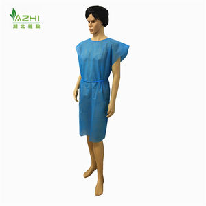 Медицинский полиэтиленовый темно-синий халат для пациента, без рукавов, нестерильный одноразовый, темно-синий халат для осмотра, больничный - Product Image 4