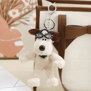 Venta caliente piloto Chef lindo Animal de peluche muñeco de peluche juguetes llavero cachorro perro llavero colgante