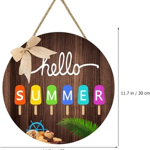 ป้ายไม้แขวนผนังลายไอศกรีมทรงกลม สไตล์เรียบง่ายสำหรับตกแต่งบ้าน - Product Image 2
