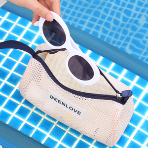 Beenlove Mesh Toiletries <b>Bag</b> Rectangle Light Pink Swimming Beach Travel Storage Portable <b>Bag</b> - Product Image 2