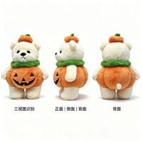 Ours en peluche citrouille d'Halloween, jouet en peluche doux, décoration de maison pour Halloween et Noël, cadeau de vacances pour enfants