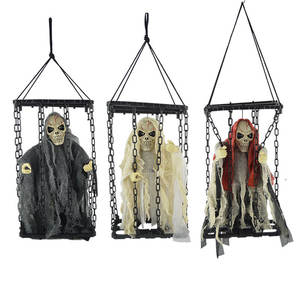 Belle Halloween Terreur Décorations Cage Suspendue Fantôme Prison Cage Squelette Glowing Fantôme Appelé Zombie Événement Fête Fournitures - Product Image 1