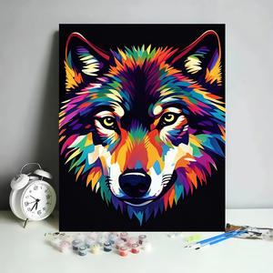 Kit de <span class=keywords><strong>peinture</strong></span> par numéros à faire soi-même avec cadre, personnes se tenant la main et ballons, <span class=keywords><strong>peinture</strong></span> par numéros sur toile, décoration artistique pour la maison - Product Image 1