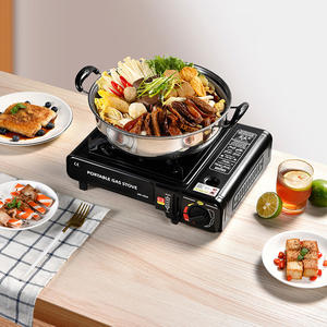 デュアルフューエルストーブ1-バーナー7650 BTU調整可能屋外調理プロパンブタンストーブアダプターホース付き - Product Image 6