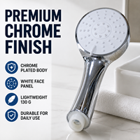 Pommeau de douche à main 3 fonctions, finition blanche, en ABS électroplaqué, avec tuyau de douche et support, compatible robinet, fabrication OEM ODM