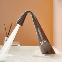 Robinet mélangeur monocommande moderne chromé chaud/froid pour lavabo de salle de bain en laiton