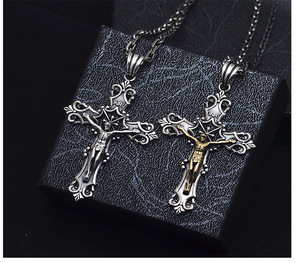Nouveau chrétien jésus croix hommes bijoux Aint benoît croix pendentifs 925 en argent Sterling <span class=keywords><strong>Crucifix</strong></span> croix pendentif collier pour hommes - Product Image 4