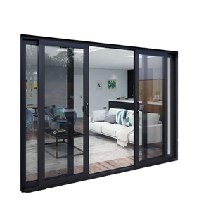 Porte coulissante en verre double vitrage en alliage d'aluminium moderne pour une utilisation intérieure et extérieure, étanche, pour patio, jardin, <span class=keywords><strong>garage</strong></span> - Product Image 2