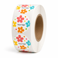 Étiquettes autocollantes rondes en vinyle imperméable avec logo personnalisé, impression florale personnalisée, étiquettes en rouleau pour produits de beauté