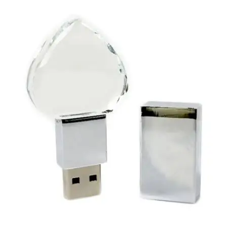 Photo Stick Heart Shape Crystal Glass USB Flash Drive 3.0 U Disk Memory Stick 8GB 16GB 32GB Customize LOGO Pendrive