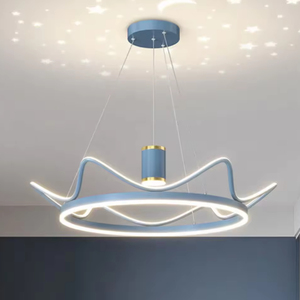 Semplice moderno corona di Led caldo nordico principessa camera da letto ragazza <span class=keywords><strong>lampadario</strong></span> in alluminio metallo camera da letto per bambini - Product Image 4