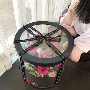 Ventana redonda de <span class=keywords><strong>la</strong></span> ceremonia de Tanabata, caja de exhibición de rosas redondas, caja de lujo de flores, caja grande de flores - Product Image 5