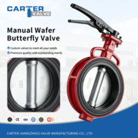 Vanne papillon à levier type Wafer en fonte/acier inoxydable 316L avec joint résilient pour conduites d'eau et de produits chimiques basse pression