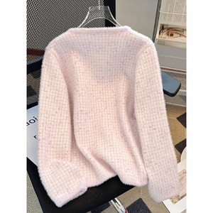 批发2026年春季新款时尚优雅气质圆领长袖针织开衫简约女式毛衣 - Product Image 4