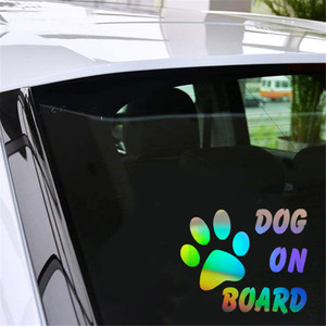 <strong>DOG</strong> <strong>ON</strong> <strong>BOARD</strong> Footprint Safety Sign <strong>Car</strong> Warning Decal Window Vinyl <strong>Stickers</strong> Gift Die Cut Decals Latop window Glass Gift Bumper - Product Image 4