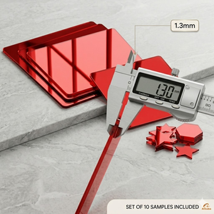 Lastra Specchio Acrilico Rosso Premium 1.3mm 20x20cm, Pannelli Decorativi Infrangibili in Plastica per Decorazione Murale e Esposizione Commerciale - Product Image 3