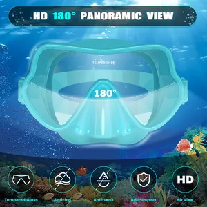 Cheap Dry Top Anti Fog Scuba Diving Mask Fins Flippers Snorkel Set com Vista Panorâmica Dive Snorkeling Gear para Adultos Crianças