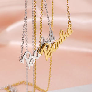 18K Vergulde Unieke Naam Ketting Schattige Brief Verjaardagscadeau Mode Hanger Op Schakel Ketting Rvs Sieraden - Product Image 4