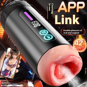 Usine personnalisée contrôle Intelligent Simulation Double tête sexe Oral avion tasse mâle automatique <span class=keywords><strong>Silicone</strong></span> masturbateur jouets - Product Image 1