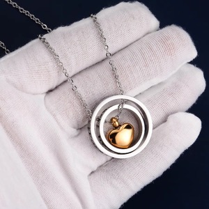 Collar de urna de cremación de acero inoxidable con colgante de corazón de doble círculo, kit de llenado con embudo, recuerdo conmemorativo para cenizas, 4 colores - Product Image 4