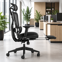 Chaise de bureau ergonomique moderne avec repose-pieds, support lombaire extensible en nylon, chaise de direction saine pour le lieu de travail (vente en gros)
