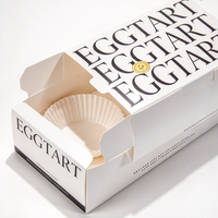 Boîte à tartelettes personnalisée imprimée, en papier blanc de qualité alimentaire, pour pâtisserie à emporter, emballage de desserts pour boulangerie