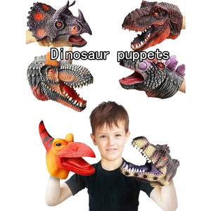 Bán Buôn Cao Su Khủng Long Con Rối Tay Thực Tế Cao Su Mềm Động Vật Đầu Triceratops Con Rối Tay Khủng Long Đồ Chơi - Product Image 1