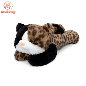 Almohada de Peluche de Gato Calico Acogedor con Estampado de Leopardo, Cojín Relleno de Algodón PP, Juguete de Animal Suave, Decoración del Hogar, Regalo Sorpresa de Cumpleaños - Product Image 1