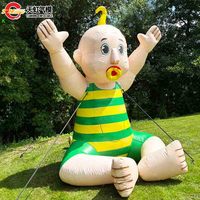 Modèle de bébé gonflable personnalisé de 3m/4m/5m/6m de haut, adorable personnage de dessin animé avec sucette, modèle néerlandais pour décoration