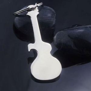 Porte-clés ouvre-bouteille en métal avec logo personnalisé, en alliage de zinc, en forme de guitare, pour cadeau promotionnel - Product Image 3
