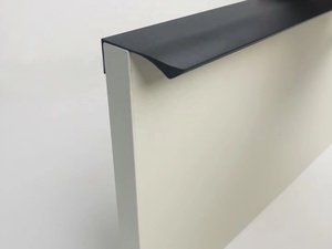 Poignée de porte de placard de cuisine et chambre à coucher en aluminium, poignée de bord invisible, poignée de porte de placard incurvée - Product Image 1