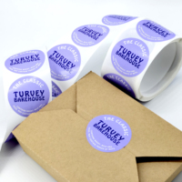 Etiquetas Adhesivas Redondas Personalizadas para Sellado de Alimentos, Resistentes al Agua, con Logotipo Impreso, para Empaquetado de Panadería