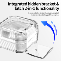 Étui de protection transparent en PC avec support pour Samsung Galaxy Buds 4/4 Pro, coque cristalline avec crochet portable