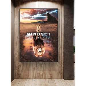 Decorazione per Cameretta Bambini, Poster HD con Animali, Stampe Ispirazionali di Grandi e Piccoli Leoni, Arte Murale su Tela Impermeabile con Inchiostro Ecologico 40x50cm con Cornice - Product Image 2