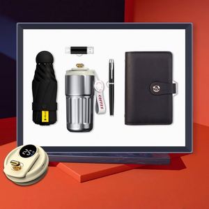 Promotion Customized Coffee Cup+Umbrella+<b>USB</b> <b>Drive</b>+Pen+A5 Notebook Red Series 5-in-1 Business Gift Set - Product Image 3
